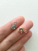 4 x Gold or Silver Floating Cubic Zirconia Star Charms, 14x10mm