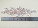 1 x Crystal Bridal Sash Applique, 21x6.4cm Gold/Silver/Rose Gold Base