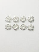 8 x Silver Plated Flower with Stamen Beads, 19mm