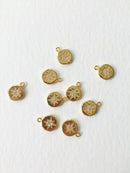 1 x Cubic Zirconia Gold Northern Star Charm, 13x10mm (0085)