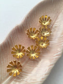 10 x Gold Flower Bead Caps, 12.5mm (E1)