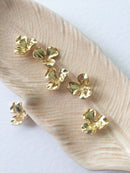 6 x Champagne Gold Flower Beads, 13mm (0684)