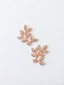 2 x Rose Gold Plated Crystal Tree Branch Embellishments, 33x30mm (C1)