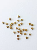 30 x Tiny Raw Brass Star Spacer Beads, 4.5mm (0135)