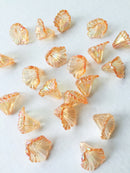 20 x AB Orange Acrylic Calla Flower Beads, 13mm Lucite Flower Beads (3393)