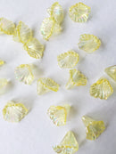 20 x AB Yellow Calla Flower Beads Yellow, 13mm Lucite Flowers (1799)