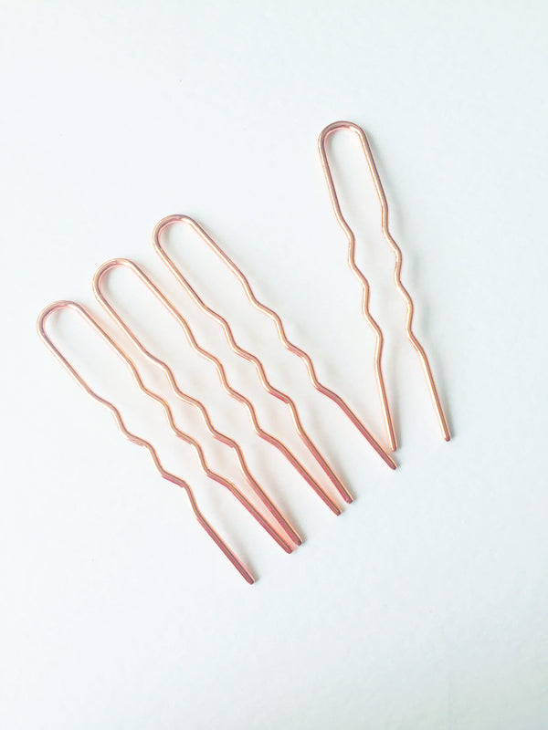 4 x Large Rose Gold Bobby Pins, 75mm (3041)