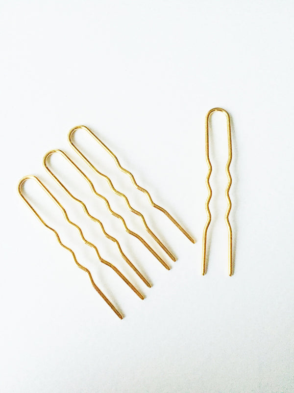 4 x Large Gold Bobby Pins, 75mm (3633)