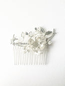 Bright Silver Hair Comb Base With Embellishment, 55x75mm