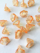 20 x AB Orange Acrylic Calla Flower Beads, 13mm Lucite Flower Beads (3393)