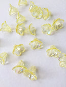 20 x AB Light Yellow Bell Flower Beads, 14x12mm Yellow Lucite Flowers