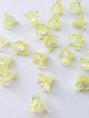 20 x AB Light Yellow Bell Flower Beads, 14x12mm Yellow Lucite Flowers