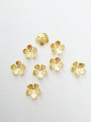 10 x Textured Gold Flower Bead Caps, 11.5mm (0686)