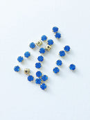 48 x Light Sapphire Glass Rhinestones in Gold Sew-on Setting, 4mm or 5mm