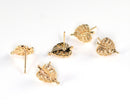1 pair x 18K Gold Plated Monstera Leaf Earring Studs with Loop (0805)