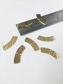 2 x 18K Gold Plated Textured Bridge Connectors, 23mm (0037)