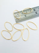 4 x 18K Gold Plated Open Oval Connectors, 24x14mm (0201)