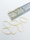 4 x 18K Gold Plated Open Oval Connectors, 24x14mm (0201)
