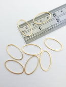 4 x 18K Gold Plated Open Oval Connectors, 24x14mm (0201)