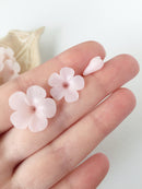 10 x Handmade Light Pink Clay Flower Beads, Handmade Polymer Clay Flowers