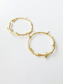2 x 18K Gold Plated Branch Wreath Connector, 33mm (0601)