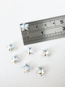 12 x 10mm Crystal Moonlight Star Rhinestones, Sew-on Rhodium Base (3645)