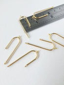 2 x 18K Gold Plated Asymmetric Connectors, 41x12mm