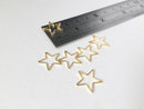 10 x 18K Gold Plated Brass Star Connectors, 14mm (0130)