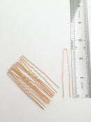 10 x Champagne Gold Bobby Pins, 64mm Long (0717)