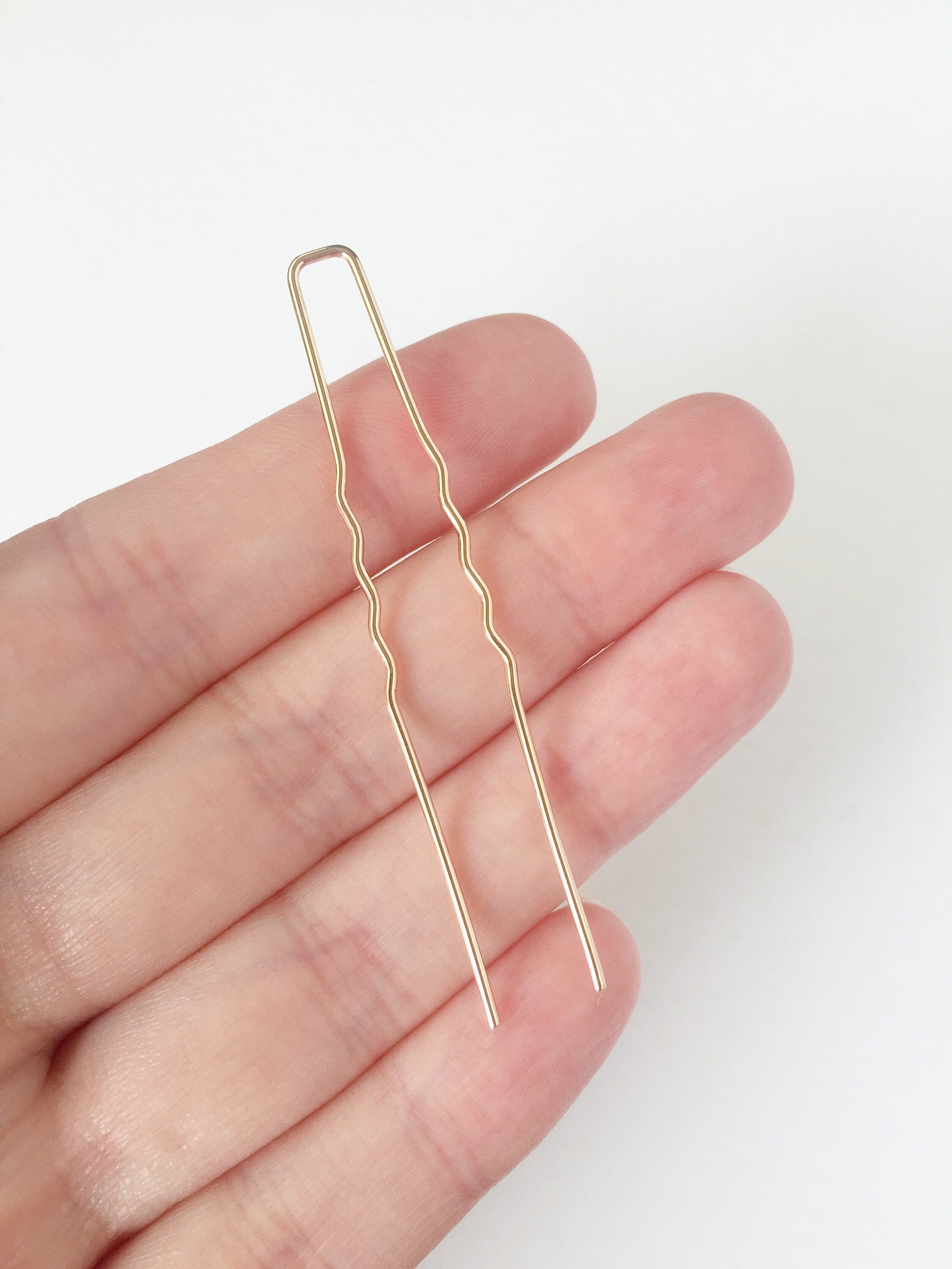 10 x Champagne Gold Bobby Pins, 64mm Long (0717)