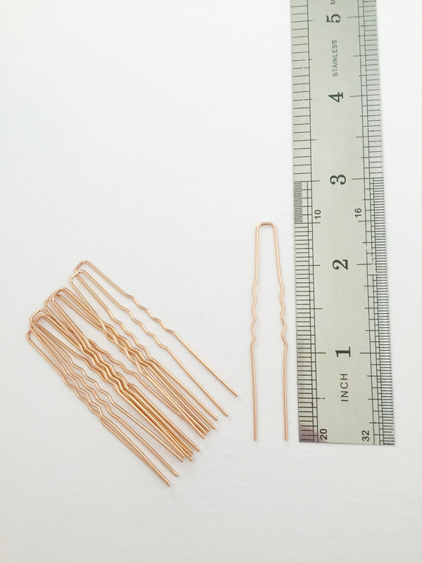 10 x Champagne Gold Bobby Pins, 64mm Long (0717)