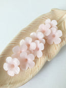 10 x Handmade Light Pink Clay Flower Beads, Handmade Polymer Clay Flowers