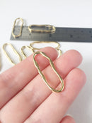 4 x Gold Plated Long Wavy Oval Connectors, 35x14mm (0610G)