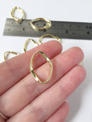 6 x Gold Plated Wavy Rhombus Connectors, 26x17mm (0603)