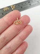 1 x 18K Gold Plated Lotus Charm, 11x12.5mm (0117G)