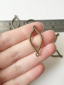6 x Antique Bronze Marquise Connectors, 34x15mm (0763)