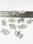 2 x Platinum Plated Small Cascading Orchid Connectors, 23x16mm Floral Earring Links (0291)