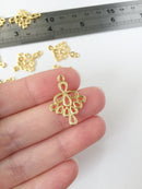 2 x 18K Gold Plated Brass Earring Connector, 24.5x17.5mm (0298)