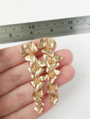 2 x 18K Gold Plated Cascading Orchid Connectors, 58x15mm (0669)