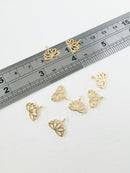 1 x 18K Gold Plated Lotus Charm, 11x12.5mm (0117G)