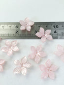 10 x 22mm Pearl Pink Flower Beads, Cellulose Acetate Flowers (3143)