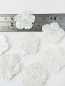 4 x Pearl White Flower Beads, 28mm Mother of Pearl Imitation Flowers (0853B)