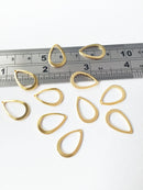 10 x Gold Plated Stainless Steel Teardrop Pendants, 17.5x12mm (0380)