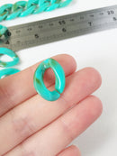 20 x Turquoise Green Acrylic Chain Links, 22x17mm