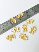 2 x 18K Gold Plated Small Cascading Orchid Connectors, 23x16mm (0292)