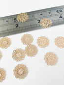10 x Gold Plated Flower Filigree Connectors, 14mm