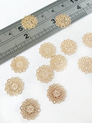 10 x Gold Plated Flower Filigree Connectors, 14mm