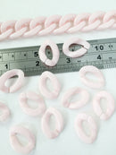 20 x Baby Pink Acrylic Chain Links, 23x18mm