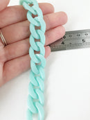 20 x Baby Turquoise Acrylic Open Chain Links, 23x18mm