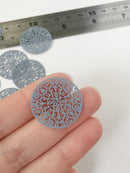 2 x Ornate Grey Brass Filigree Connectors, 25mm